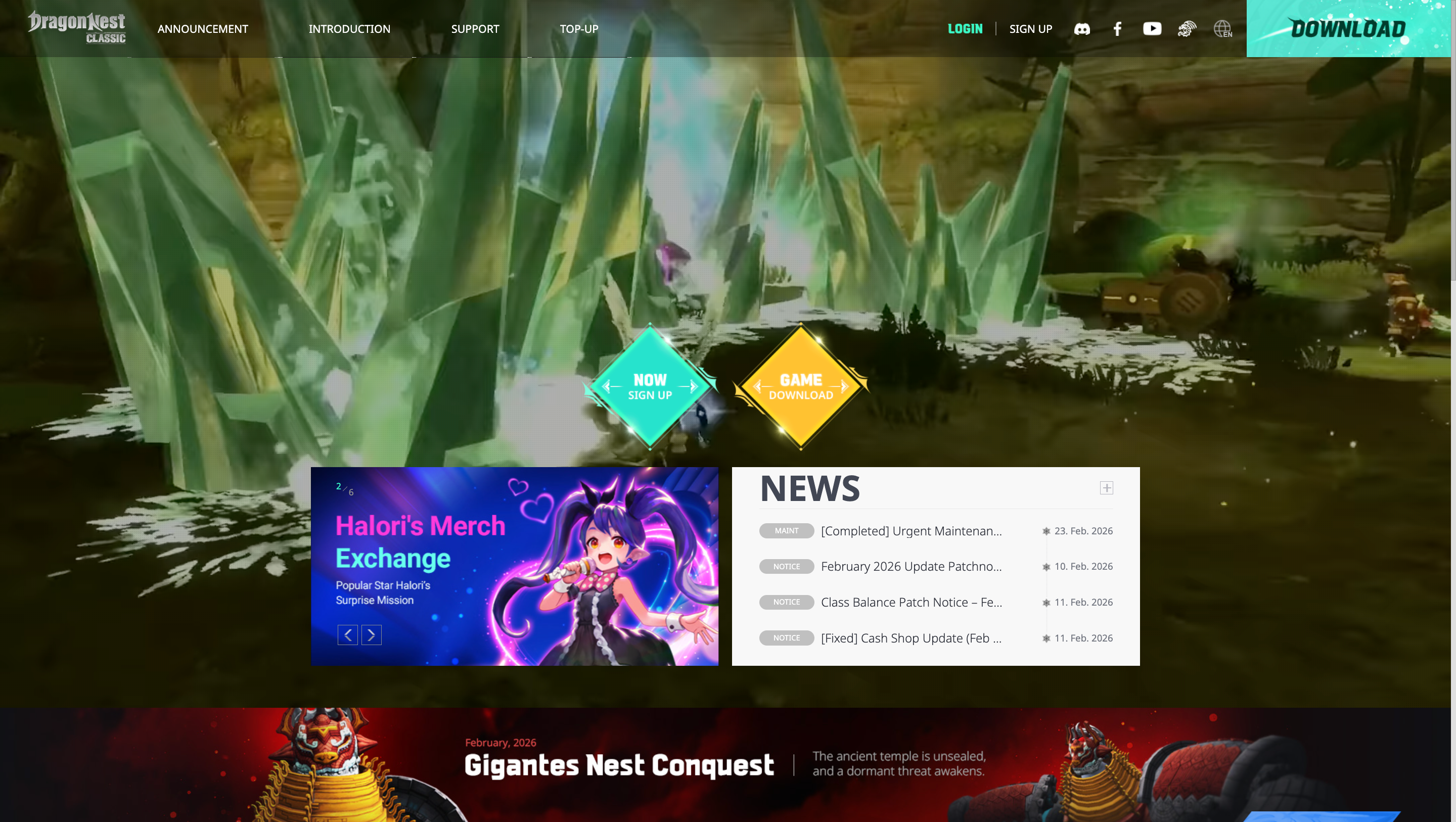 [동남아]드래곤네스트
 클래식 홈페이지 및 이벤트·프로모션 페이지